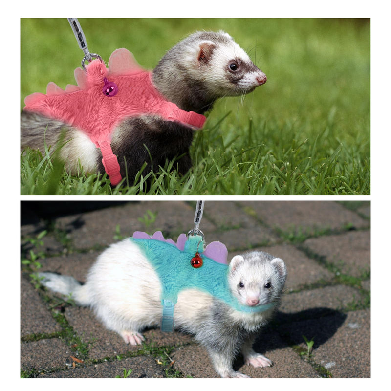 Ferret Harness, Ferret Leash, Ferrets Harness and Leash Set with Safe Bell, Ferrets Collar Small Animals Vest Harnes for Puppy, Teacup Dog and Other Small Pet (Pink) Pink - PawsPlanet Australia