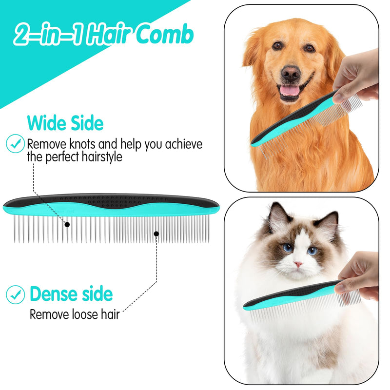 2 in 1 Dog Nail Trimmers with LED Light for Bloodline, Dog Comb, Dog Nail Clippers with Quick Sensor & Safety Guard to Avoid Overcutting, Cat Puppy Claw Clipper for Grooming with Nail File Blue - PawsPlanet Australia