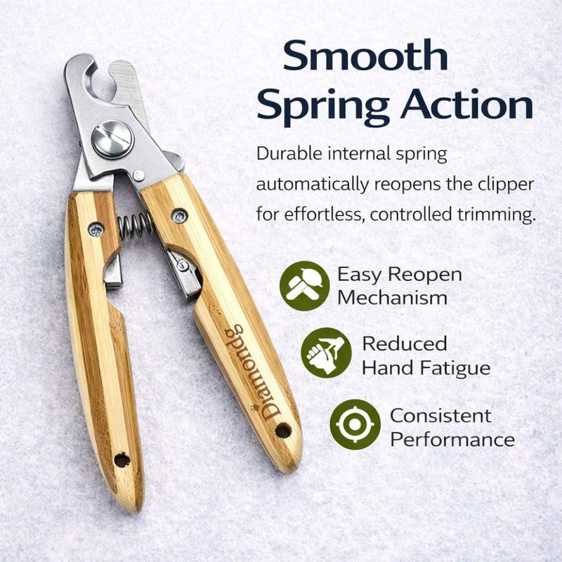 Diamondg Big Dog Heavy Duty Dog Nail Clipper and Trimmer with Full Length Hardened Steel and Wooden Handle Beige - PawsPlanet Australia
