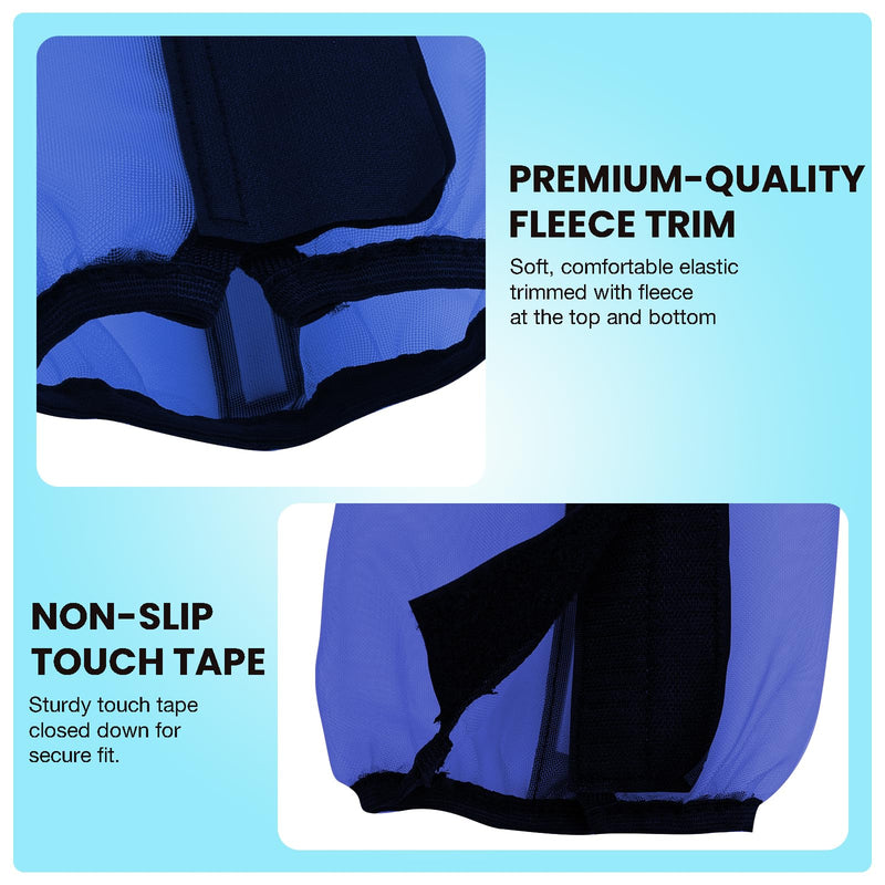 Mesh Fly Boots Horse Fly Boots Mesh Fly Wraps Leg Guard for Horse Set of 4 Blue