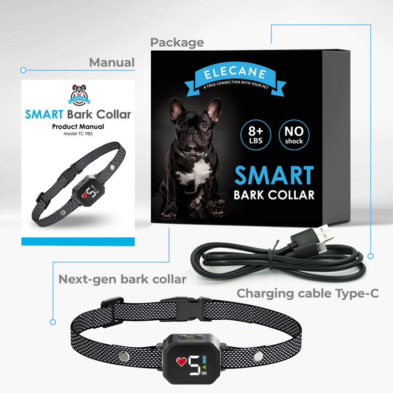 Bark Collar for Small Dogs 5-15lbs - No Shock Small Dog Bark Collar - Rechargeable Smart Anti Barking Collar with Beep Vibration Mode - Waterproof Anti Bark Collar with 7 Sensitivity Levels Black/Red Heart - PawsPlanet Australia