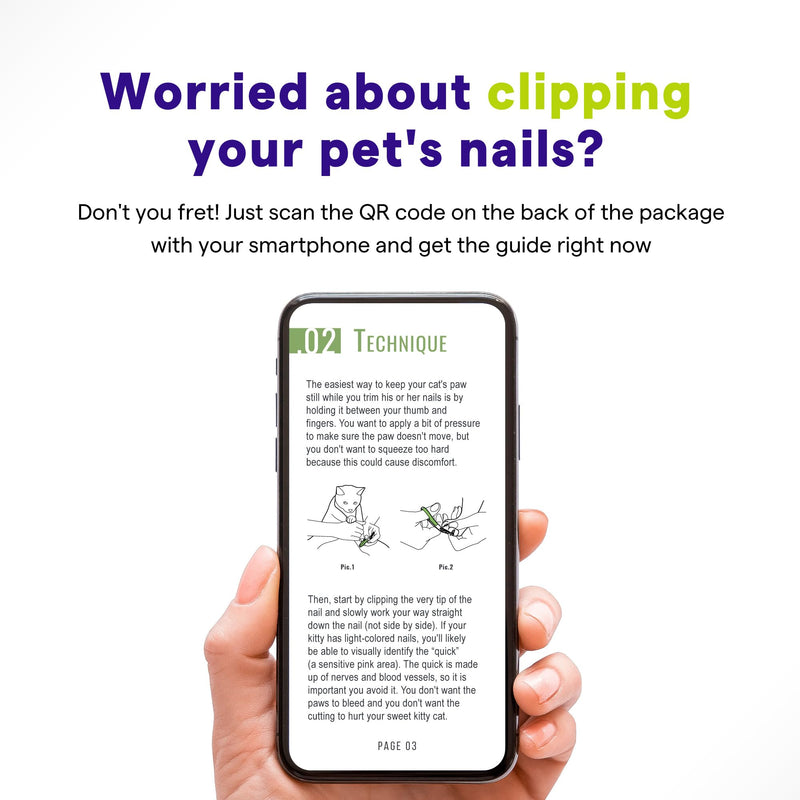 Pet Nail Clippers for Small Animals - Best Cat Nail Clippers & Claw Trimmer for Home Grooming Kit - Professional Grooming Tool for Tiny Dog Cat Bunny Rabbit Bird Puppy Kitten Ferret - Ebook Guide Angled - PawsPlanet Australia