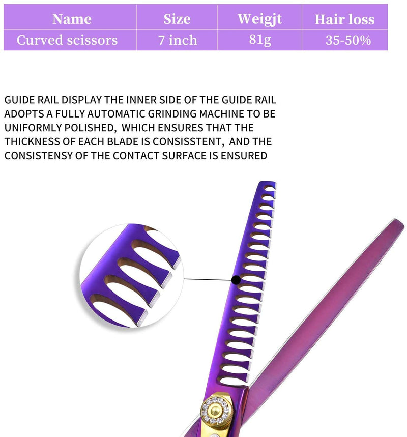 Purple Dragon Professional 7.0/8.0 inch Pet Grooming Hair Cutting Scissor and 6.75/8.0 inch Dog Chunker Shear - Japan 440C Stainless Steel for Pet Groomer or Family DIY Use (Chunker Scissor) Chunker scissor - PawsPlanet Australia