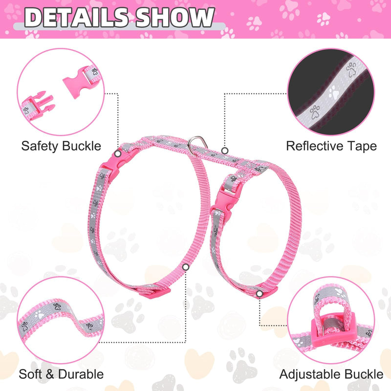 KOOLTAIL Cat Harness and Leash Set Escape Proof with Cat Airtag Holder Collars (3 in 1), Comfortable Lightweight Adjustable Kitten Harness for Small Medium Large Cats Safe Walking & Travel, Pink Neck:7.5"-12" chest:10"-18" - PawsPlanet Australia