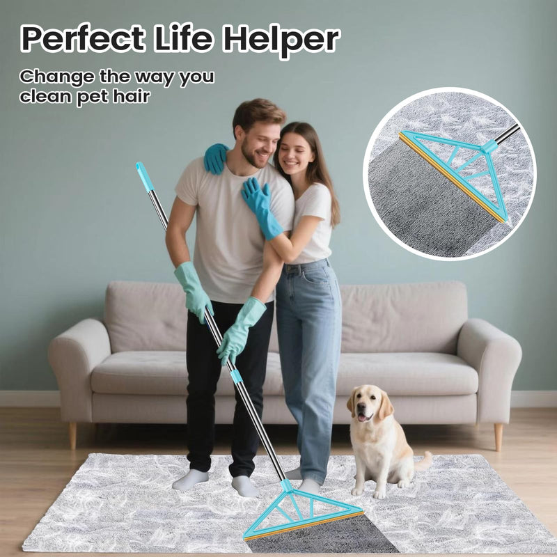 Carpet Rake for Pet Hair Removal,Reusable Pet Hair Remover, 55”Adjustable Long Handle Carpet Rake Pet Hair Remover,Dog Hair Rake,Cat Fur Brush,Lint Remover Scraper for Carpets,Rugs,Mats,Couch - PawsPlanet Australia