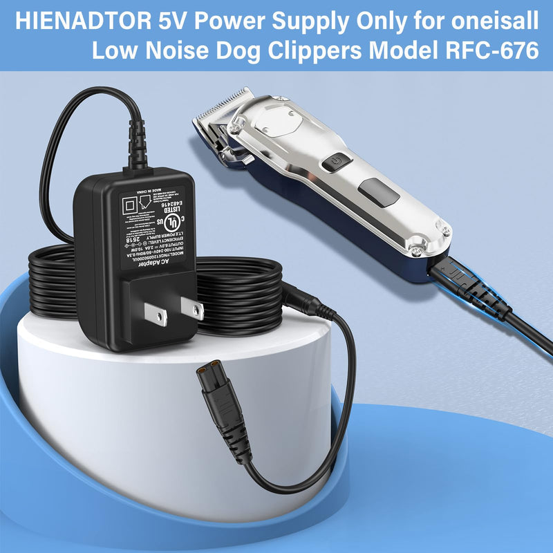 Dog Clipper Charger Power Cord for oneisall Low Noise Dog Clippers Model RFC-676 RFC676 RFC 676 Power Supply AC DC Adapter for oneisall Rechargeable Stainless Pet Shaver Charging Plug Cable - PawsPlanet Australia
