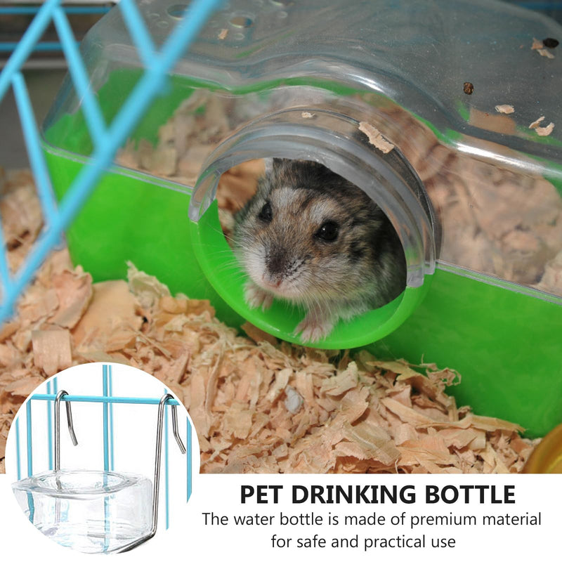 POPETPOP Bunny Water Fountain Pet Water Bottle Rabbit Water Dispenser, 2pcs Hamster Water Bottle, Small Pet Water Bowl for Rabbits Chinchillas Guinea Pigs Hamsters Flat Water Bottle 5.2X5.2X17CM - PawsPlanet Australia