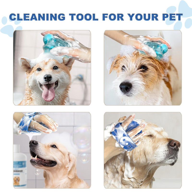 3PCS Dog Bath Brush, Dog Shampoo Brush, Dog Scrubber for Bath,Dog Bath Products are Suitable for Short, Long haired Dogs, Cats, Large Dogs, and Small Dogs Pet shower set-c - PawsPlanet Australia
