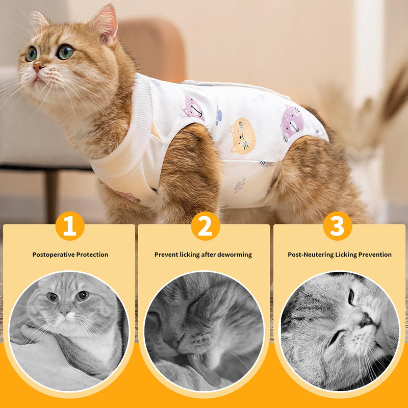 Cat Body After Surgery, Breathable Recovery Suit for Cats, Soft Cotton Body After Castration, Surgical Body Against Licking, Alternative to E-Collar for Abdominal Wounds