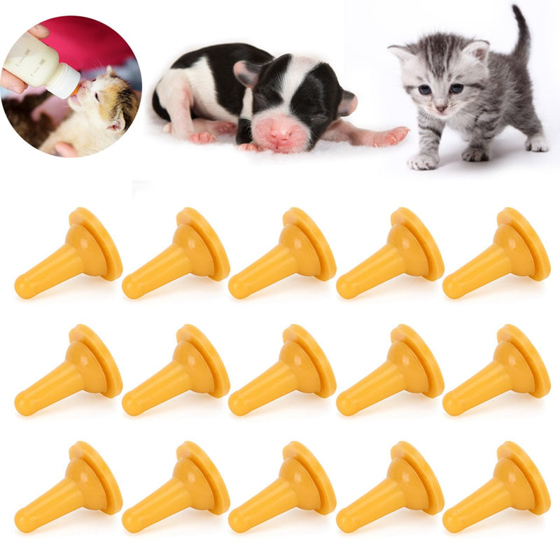 15 pcs Silicone Pet Breastfeeding Teats, Soft, Safe Pet Bottle Teats, Non-Collapsing, Rabbit and Kitten Bottle Teats for Cats and Dogs