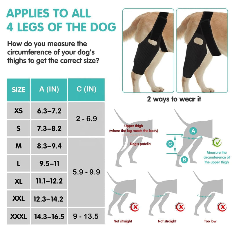 Dog Knee Brace for ACL & Ligament Injuries | Adjustable Back Leg Support & Compression Wrap | Helps with Patella Dislocation, Osteoarthritis & Sprains | Multifunctional Protection (Large) Large
