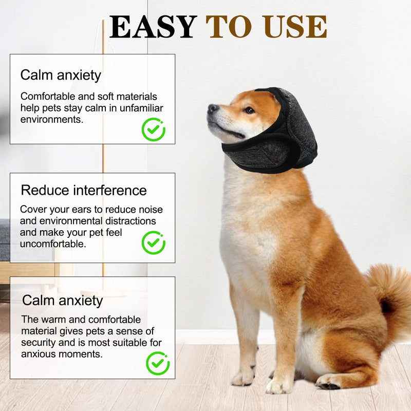 Dog Ear Covers for Bath, Swimming, Grooming & Noise Protection, Adjustable Water Resistant Dog Shower Cap Ear Wrap with Comfortable Breathable Fabric,M (Gray, S) Gray