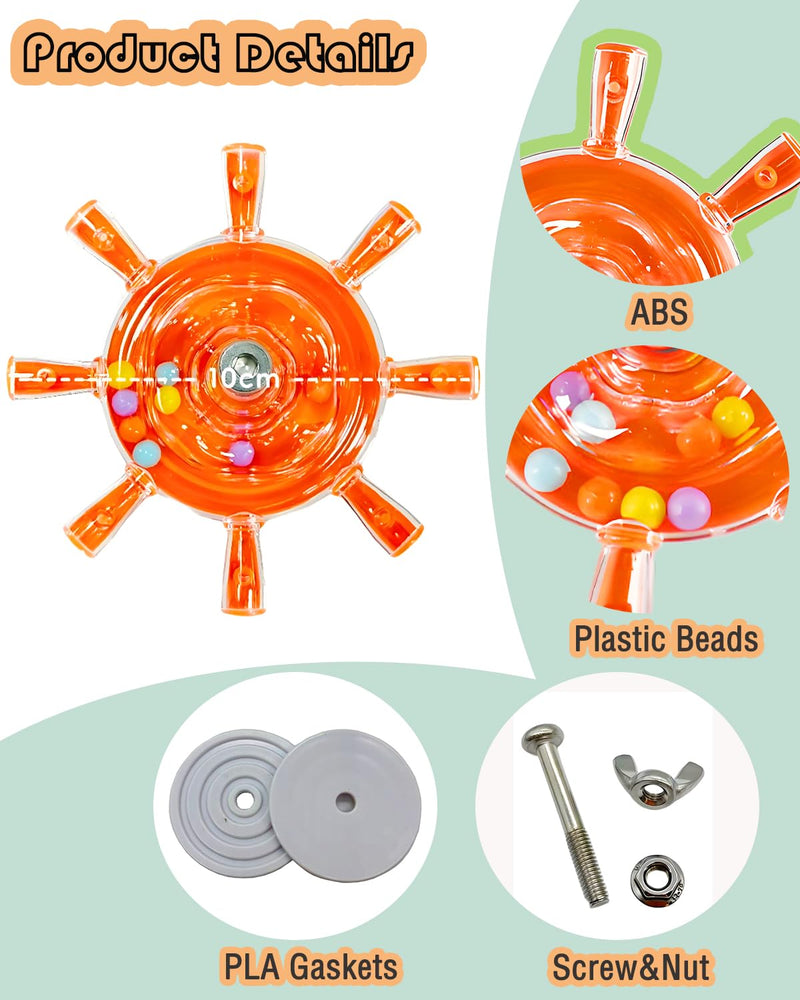 Conure Toys, 1PCS Bird Rotating Spinner Toy Parrot Cage Toy Parakeet Hanging Toys for Small-Medium Birds, Orange - PawsPlanet Australia