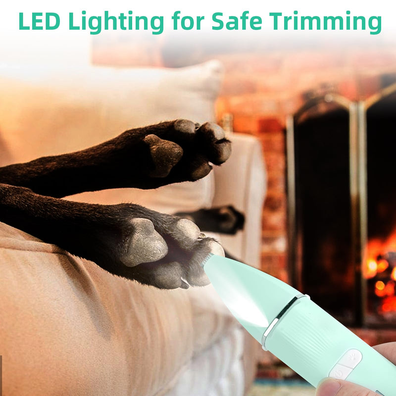Pet Paw Trimmer, 2 Speed 4 in 1 Dog Paw Trimmers Dog Grooming Kit with LED Light, Dog Trimmer for Paws Quiet Dog Paw Trimmers for Small Dogs USB Rechargeable for Cats and Other Pets, Cyan - PawsPlanet Australia