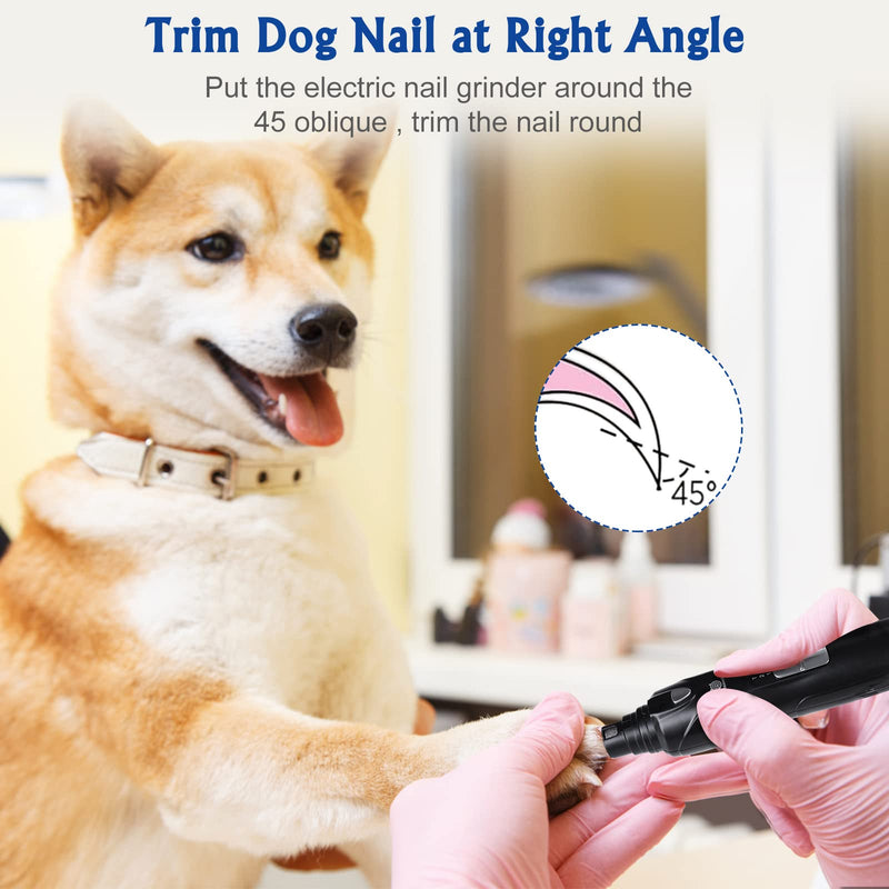 Dog Nail Grinder, 2-Speed and LED Light, Powerful Touch-Switch, Quiet and Low-Vibration Dog Nail Trimmers, and 3 Ports for Large Dogs, Medium, Small Dogs Cats Pets with Hard or Thick Nail - PawsPlanet Australia