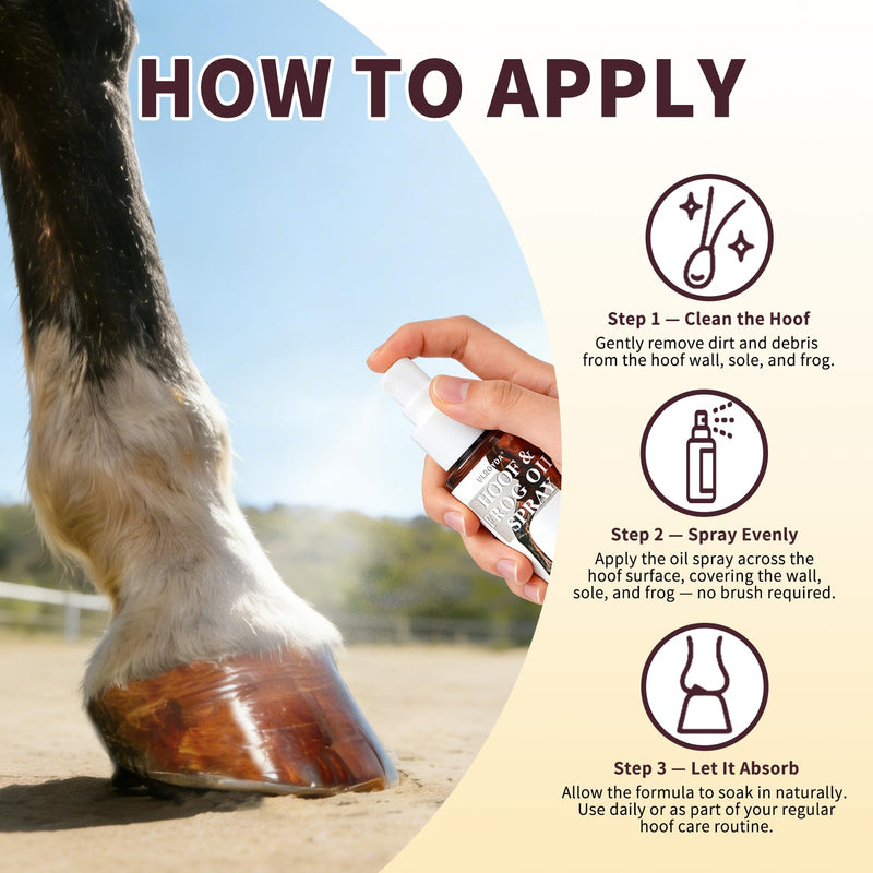 Hoof Oil Spray for Horse – Deep Hydration & Frog Care | Jojoba, Coconut & Tea Tree Formula | Repairs Dry, Cracked, Brittle Hooves & Boosts Natural Shine | 3.38 oz Chamomile - PawsPlanet Australia