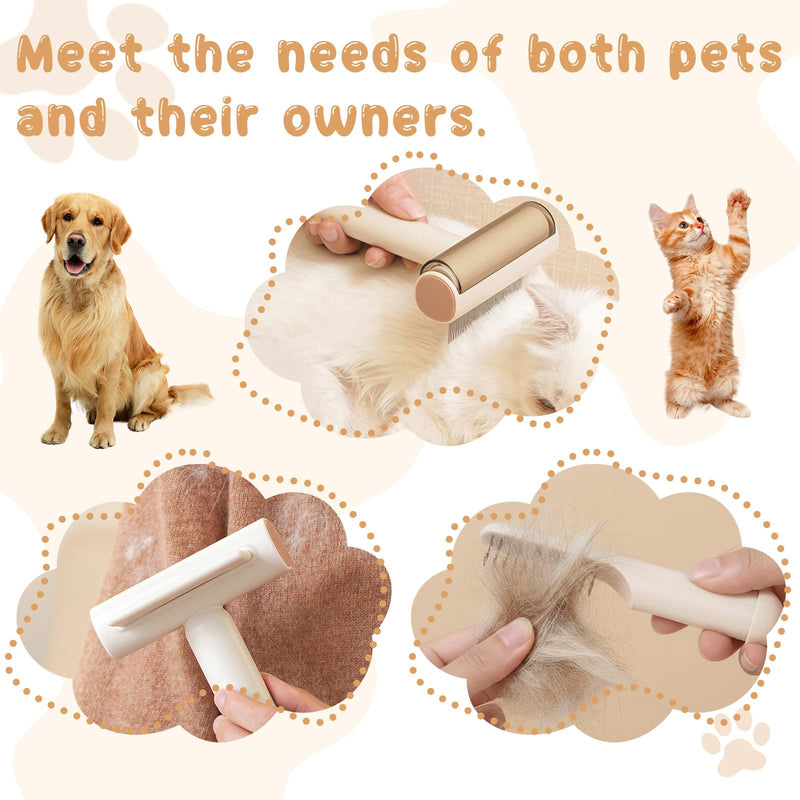 3-in-1 Cat Brushes for indoor Cats, Multifunctional Slicker Brush, Pet Brush for Shedding