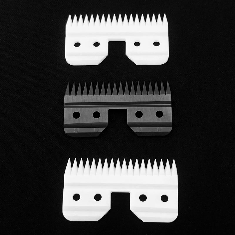 3pcs Oster Fast Feed Clipper Ceramic Blade - Pet Dog Cat Grooming Clipper Replacement Blades, for A5 Trimmer Series, for Andis 18 Teeth Detachable Ceramic Blade Part, for Wahl KM2 KM5 KM10 2pcs 18th White and 1pcs Black