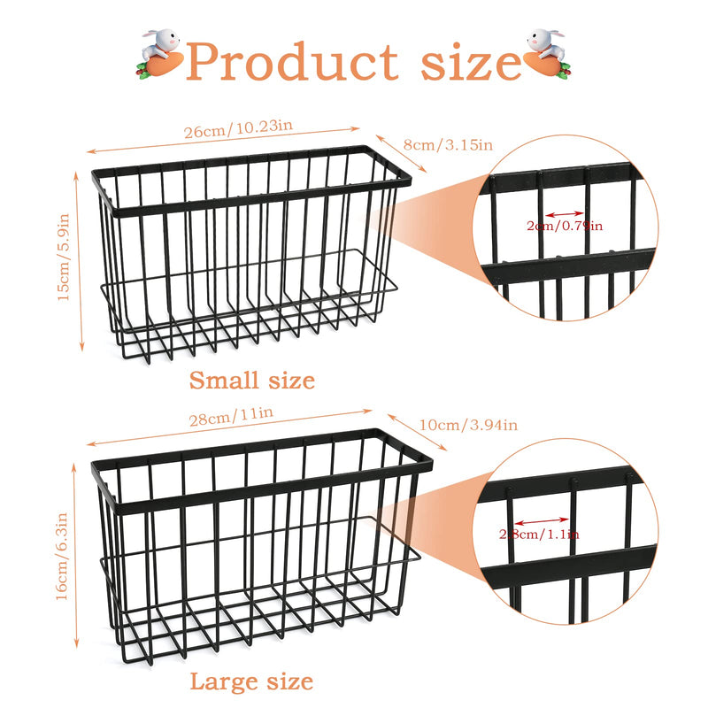 2PCS Rabbit Hay Feeder Guinea Pig Hay Feeder with Heavy Duty Metal Frame hay Rack Pet grass feeder Small animal basket with hook Metal feeding rack for rabbits Guinea pigs Chinchillas Timothy Dark black - PawsPlanet Australia