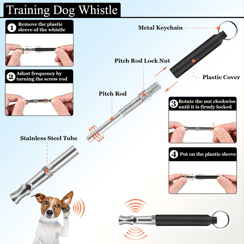 Dog Prong Traing Collar, Choke Pinch Collar [2 Extra Links][Dog Whistle][Cover] with Martingale Chain and Rubber Caps, for Medium Large Breed-S S