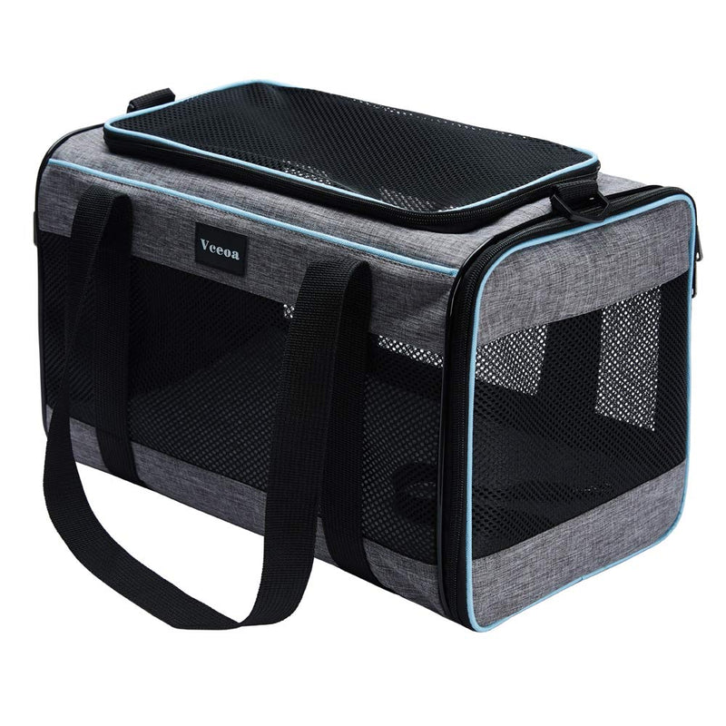 Vceoa 17.5x11x11 Inches Cat, Dog Carrier for Pets Up to 16 Lbs, Soft-Sided Cat Bag Animal Carriers Travel Puppy Carry As a Toy of Fabric Pet Home 17.5"L x 11.0"W x 11.0"H XH - PawsPlanet Australia