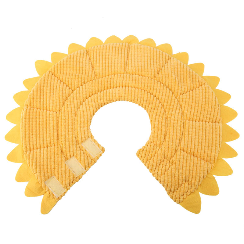 Recovery collar for pets, stylish cotton design for wound healing in dogs and cats, soft and lightweight, sunflower pattern, easy to wear (size 5: neck circumference 29-35 cm)