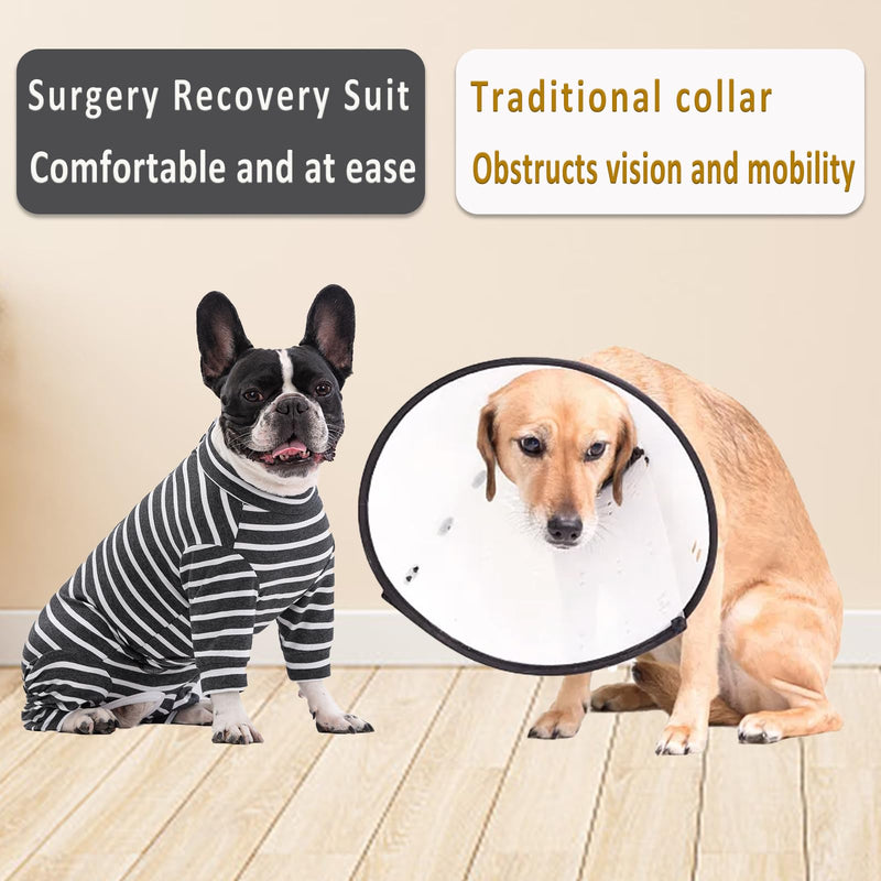 Dog Recovery Suit Long Sleeve Bodysuit After Surgery Medical Pet Shirt Dog Onesie Protect Wound Surgical Suit for Male/Female Dogs Surgery Recovery Suits Puppy Pajamas for Small Medium Dogs M Grey