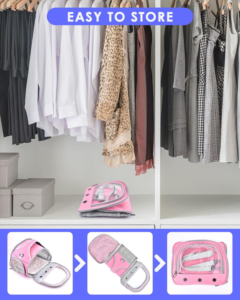 Bissap Guinea Pig Carrier Bag, Portable Small Animal Carrier Pouch for Hamster Chinchilla Bunny Hedgehog Lizard Bearded Dragon Bird Outgoing Reptile Travel Carrying Case - Pink - PawsPlanet Australia