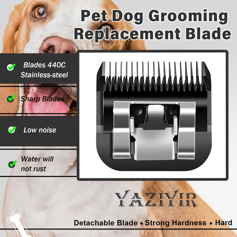 3-Pack 7FC Detachable Dog Grooming Steel Blades - Compatible with Andis, Oster A5, Wahl KM-10 Series - 1/8-Inch (3.2mm) Cut Length (Black) 7FC-3