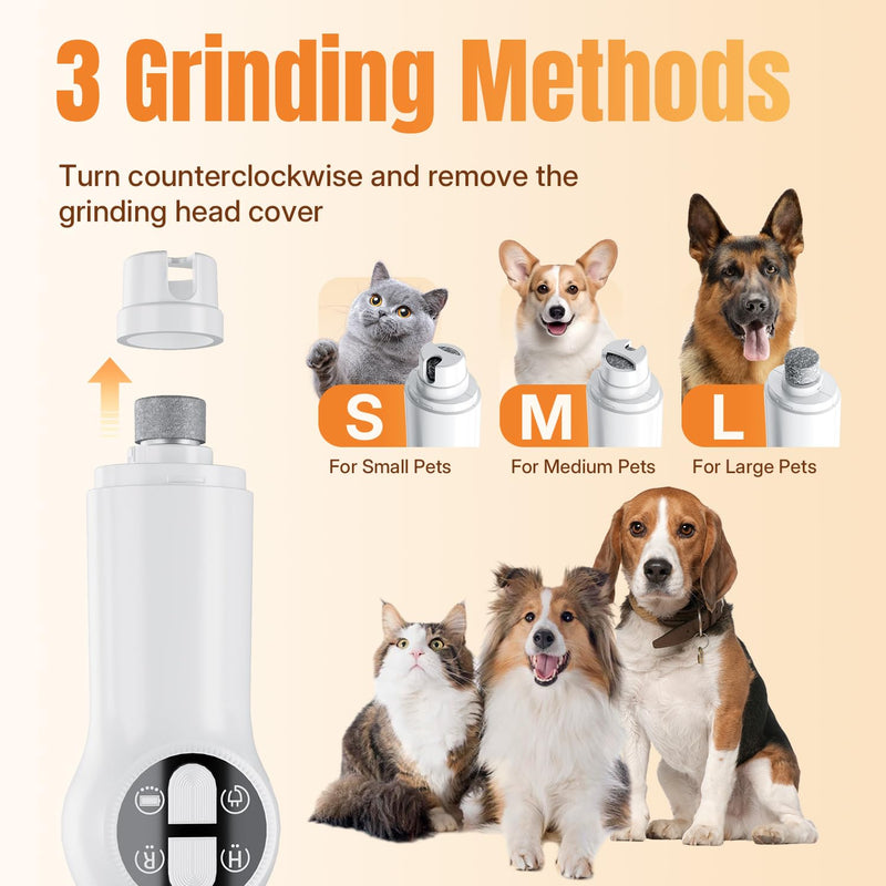 Mcbazel 2-in-1 Pet Paws Trimmer with LED Light, Rechargeable Dog/Cat Hair Shaver Grooming Clipper, Electric Cat/Dog Nail Grinder, Pet Razor for or Eyes, Ears,Face Small Areas