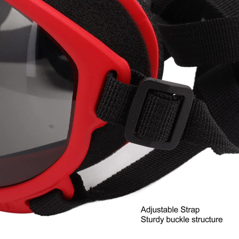 Dog Goggles Windproof Proof Adjustable Strap Dog Sunglasses for Large Breed (Red Frame and Black Goggles) - PawsPlanet Australia