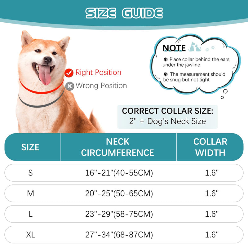 Adjustable No Pull Dog Collar - Heavy Duty Martingale Slip Collar with Reflective Widened Nylon & Metal Buckle for Training Walking Hunting (Small/Medium/Large Dogs),Blue,L L Blue - PawsPlanet Australia