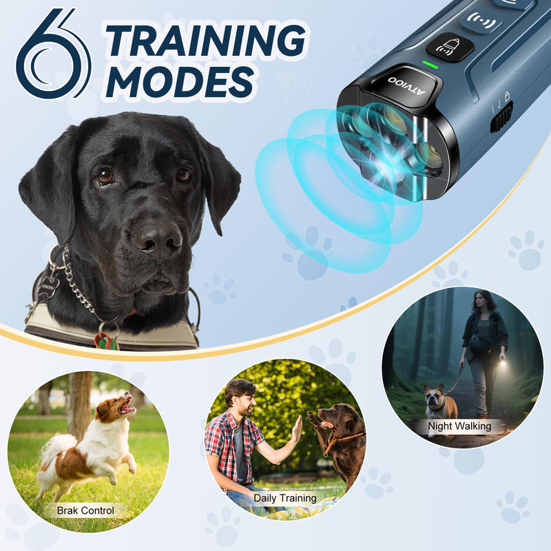 Dog Anti-Barking Device - Humane Ultrasonic Bark Control for Your or Neighbor's Pet (Dark Blue) Dark Blue