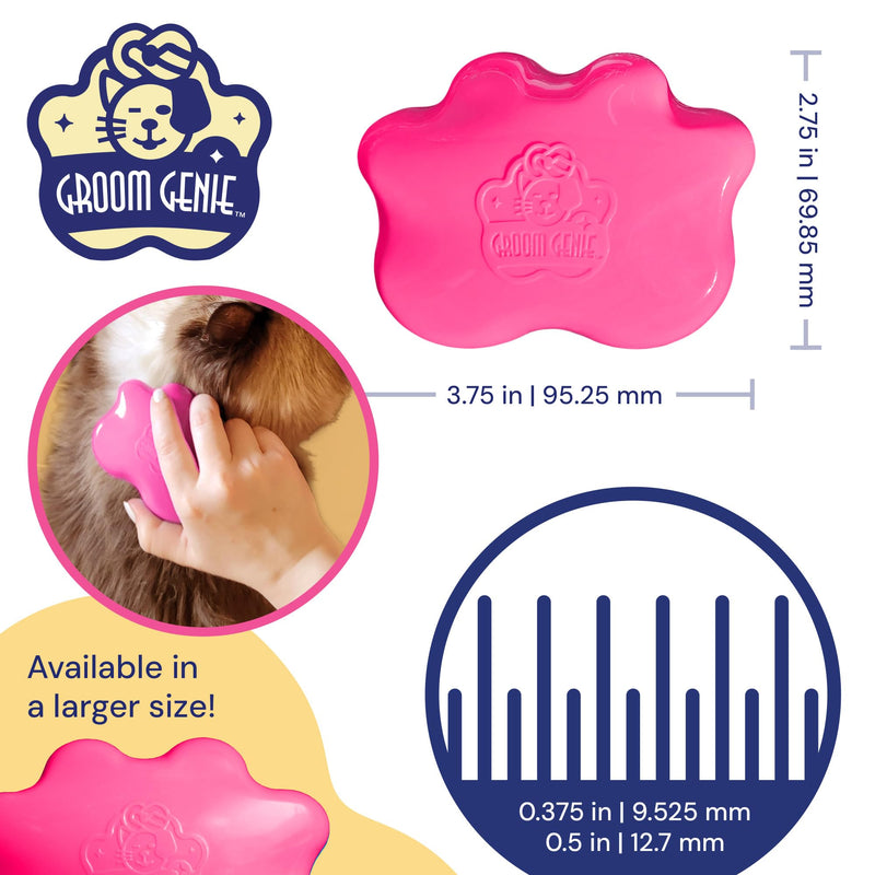 Small 4" Dog Pet Hair Massaging Brush Grooming Tool for Cats Dogs Long or Short Hair Raspberry Pink - PawsPlanet Australia