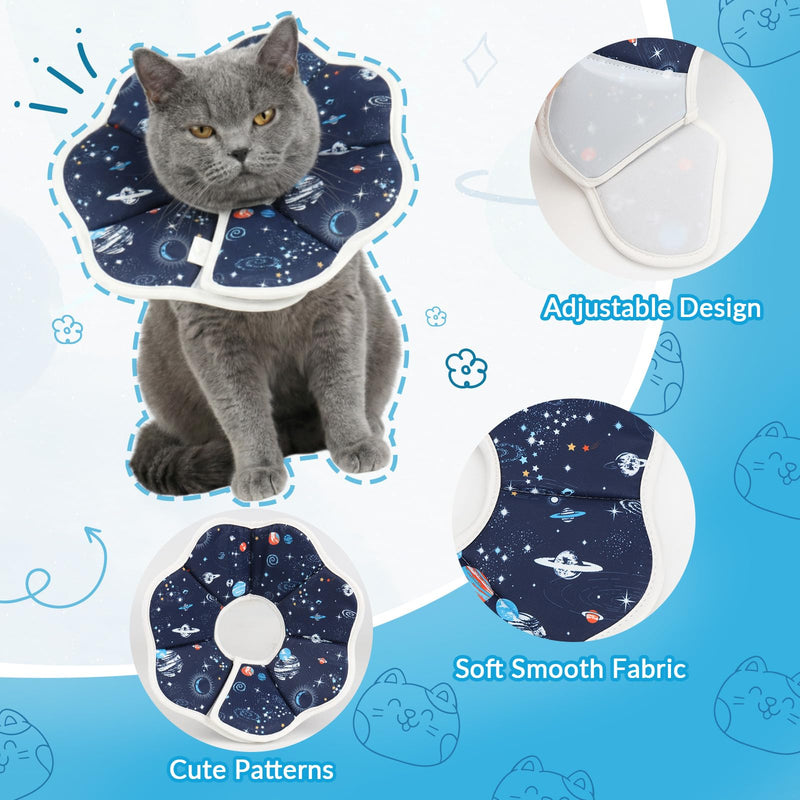 Cat Cone Collar Adjustable, Protective Recovery Collar Soft, Cat Cone Neck Prevent Licking Wound After Surgery, for Cats (M) M