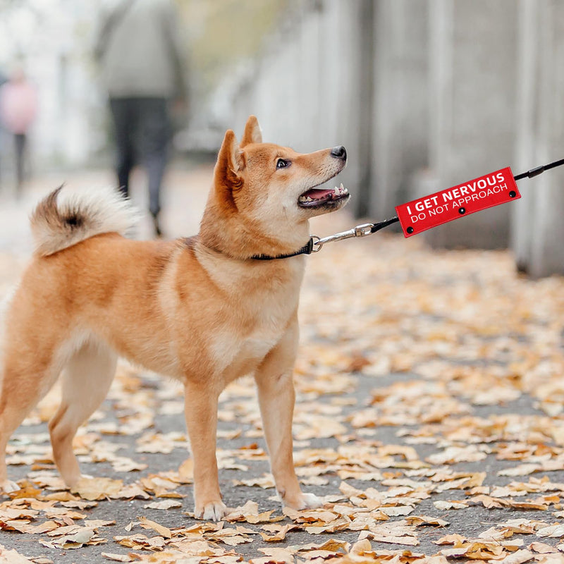 Advivio I Get Nervous Do Not Approach, Red Funny Dog Leash Sleeve, Shy Rescue Leash Wrap - Nervous/Shy Dog Gift and Dog Owner Gift - PawsPlanet Australia