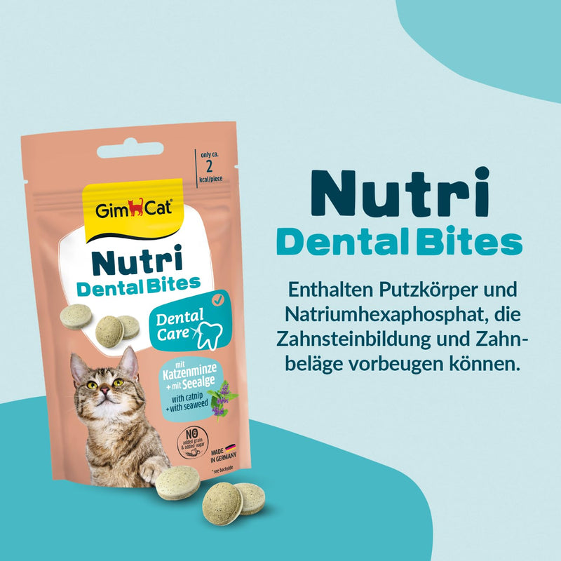 GimCat Nutri Dental Bites - Delicious Snack with a Targeted Formula for the Wellbeing of Your Cat - 1 Bag (1 x 425 g)