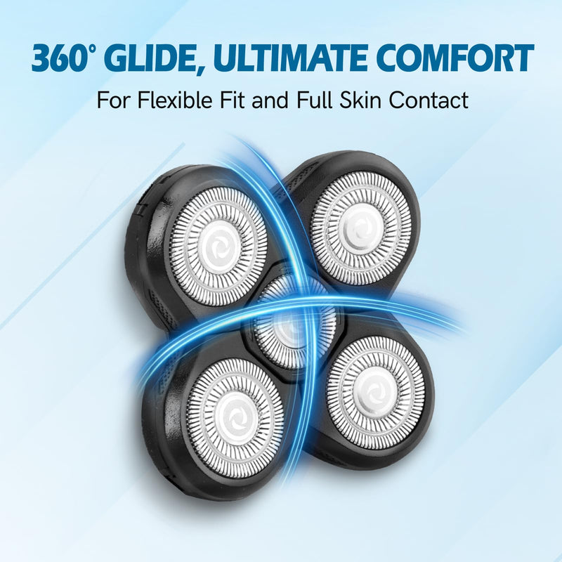 5 Pack Replacement Blades for Freebird Head Shaver | 5-Blade Electric Razor Refills for Bald Men Freedom Grooming + 1 Cleaning Brush 5 PCS - PawsPlanet Australia