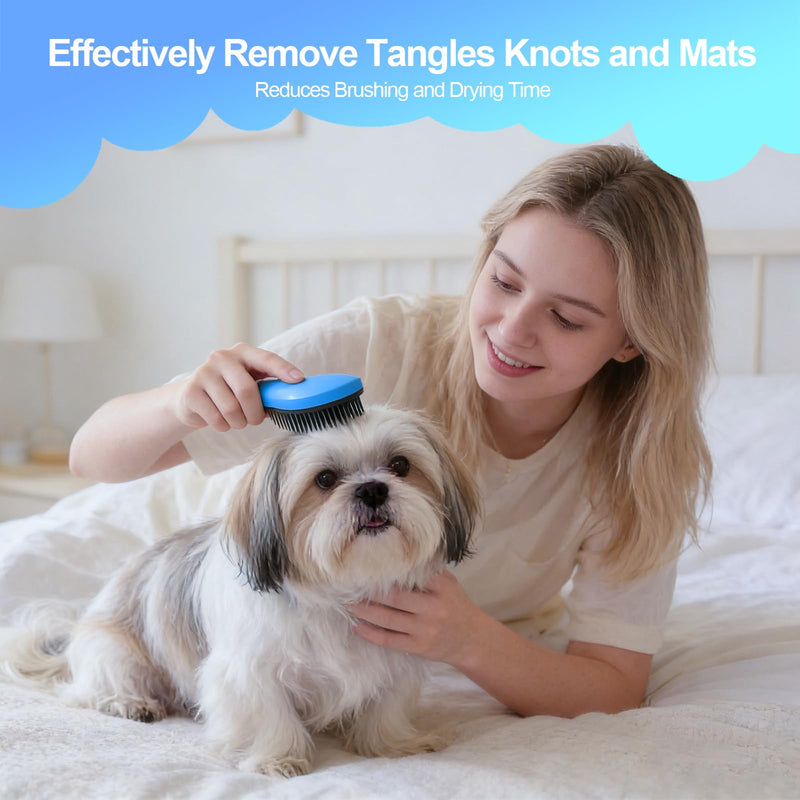 Small Dog Brush- Grooming Tool for Teddy, Yorkies, Maltese, Shih Tzu, Chihuahua - Puppy Hair Brush (Blue) Blue - PawsPlanet Australia