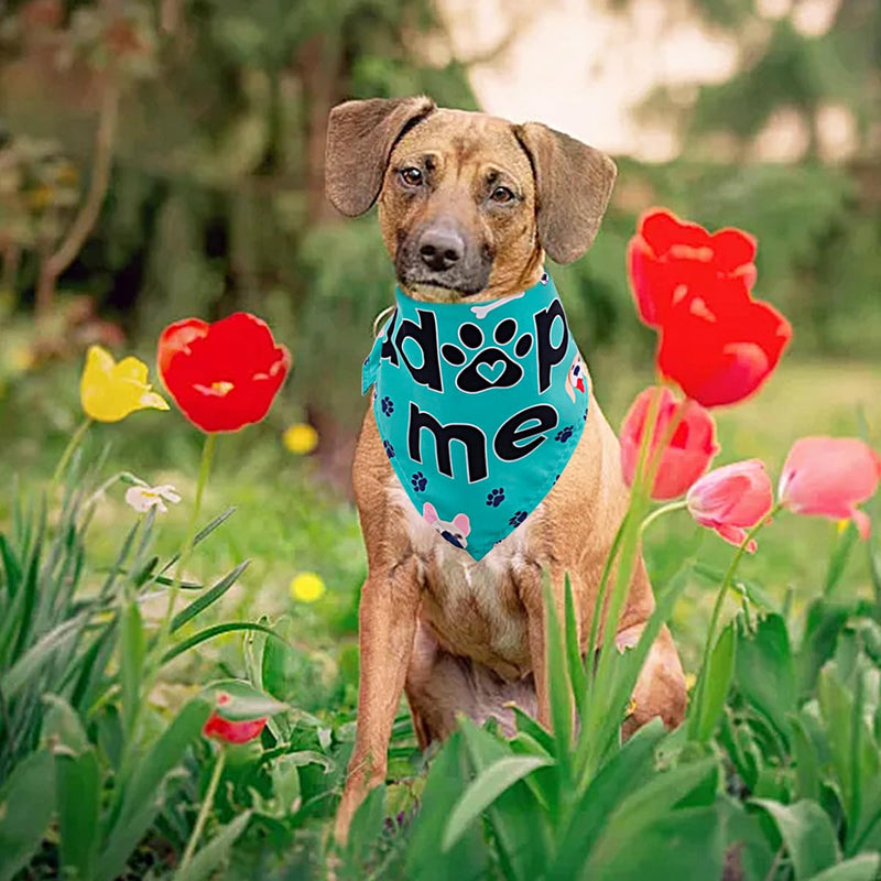 30Pcs/Pack Adopt Me Dog Bandanas Bulk Stitching Hemming Selvedge Sewing Scarves with Paw Print for Large Extra Large XL XXL Foster Animals to Look for Homes or Adoption Large/Extral Large