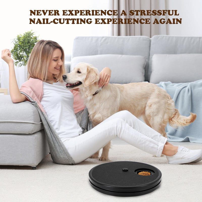 Dog Nail Scratch Board - 3 in 1 Rotatable Round Dog Scratch Pad for Nails with Treat Box, Stress-Free Dog Scratch Pad for Nails, Dog Nail File Toy for Dog Nail, Dog Scratcher for Small and Large Dogs Black - PawsPlanet Australia