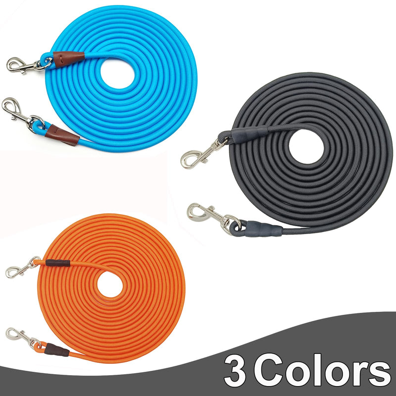 35FT Tie Out Rope Dog Leash, Long Tether 8-10-13-15-20-25-30-40-50-65 FT Heavy Duty Nylon Check Cord for Medium Large Dogs Outdoor Playing Camping Backyard (Black, 3/8") 3/8" x 35ft black - PawsPlanet Australia