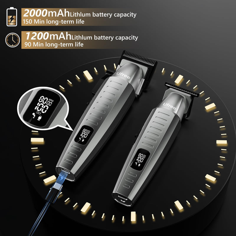 Ufree Professional Clippers and Trimmers Set, Cordless Hair Clippers for Men, Barber Clippers Set with Travel Case 22 Piece Set