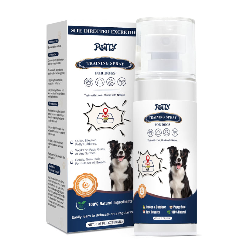 Potty Training Spray for Dogs, Go Here Dog Potty Training Spray & Dog Pee Spray, Puppy Potty Training Aid for Housebreaking, Natural Indoor & Outdoor Use, 5.07 Fl OZ-Blue Blue