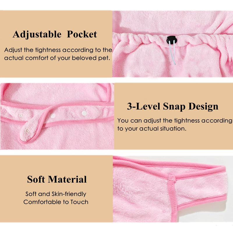 Pet Carrier Apron for Cats Front Carrier Pink Wearable Kitten Carrying Shirt Cozy Pet Sleeping Bag Hands Free for Small Puppy Rabbits Classic Style - PawsPlanet Australia