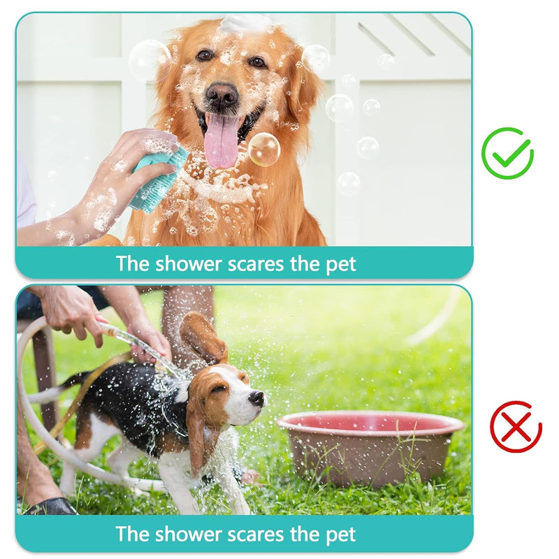 Pet Dog Bath Brush Gentle Soap Dispenser Massaging Bath Grooming Soft Silicone(Blue) - PawsPlanet Australia