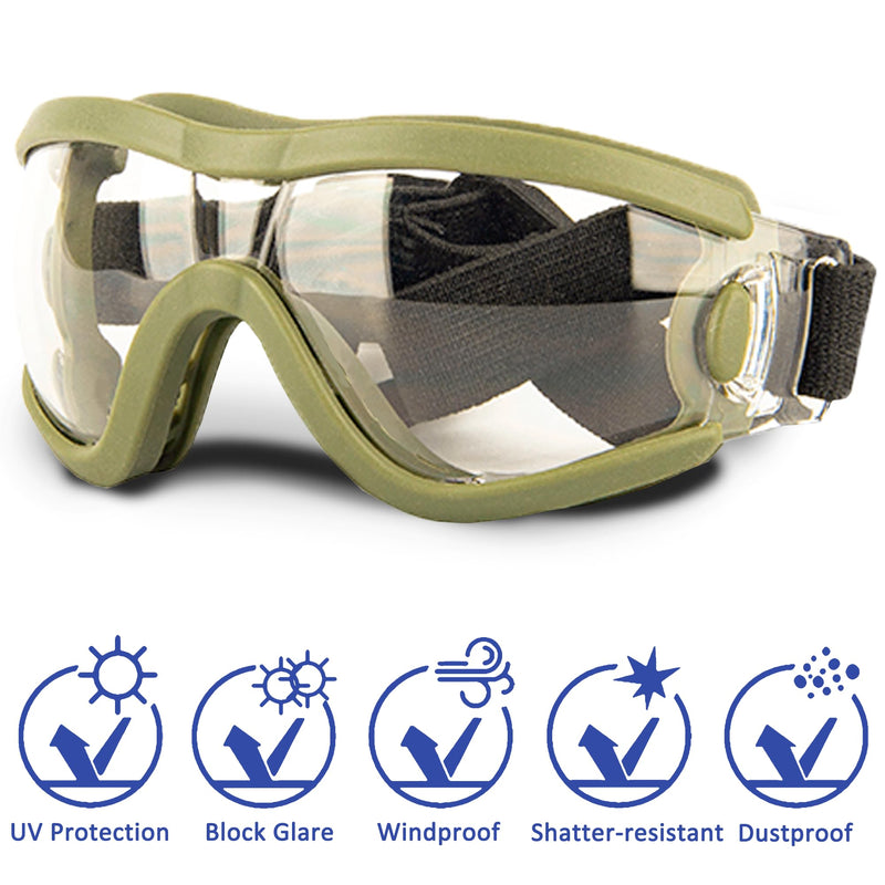Small Dog Sunglasses with Adjustable Strap UV Protection, Winproof Puppy Sunglasses, Suitable for Dogs Eyes Protection，Soft Dog Goggles Transparent Green-S