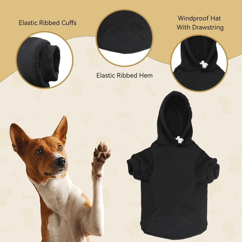 Dog Hoodie for Large Dogs Security Dog Hoodie Warm Cozy Brushed Fleece Interior Dog Clothes Dog Hoodie with Pocket Dog Sweatshirt Dog Sweaters for Large Dogs(L) - PawsPlanet Australia
