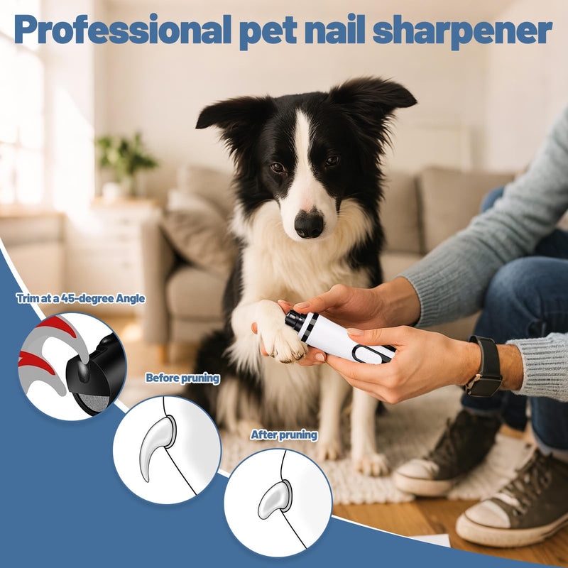 Heusom Silent Groom Pro Nail Grinder – Quiet Dog Nail Grinder with 3-Speed Adjustment, Built-In LED Light, USB Rechargeable Design, and Replaceable Grinding Heads, Suitable for Both Dogs and Cats - PawsPlanet Australia