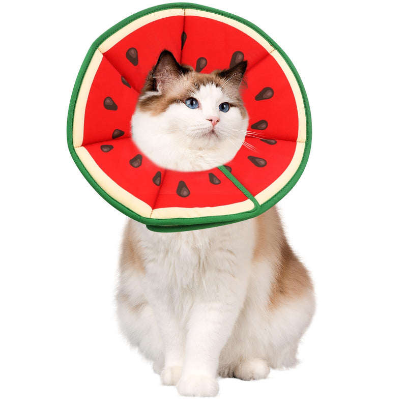 Soft Cat Cone Collar, Watermelon Shape Cat Recovery Collar to Stop Licking, Adjustable Cats Cones, Preventing Licking and Scratching After Surgery Is Suitable for Puppies and Cats to Recover(M)
